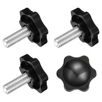 4 Spannschraubenknopf, M8 X 20Mm Sechskant-Sternknopf Kunststoffgriffe, 32Mm Dm.