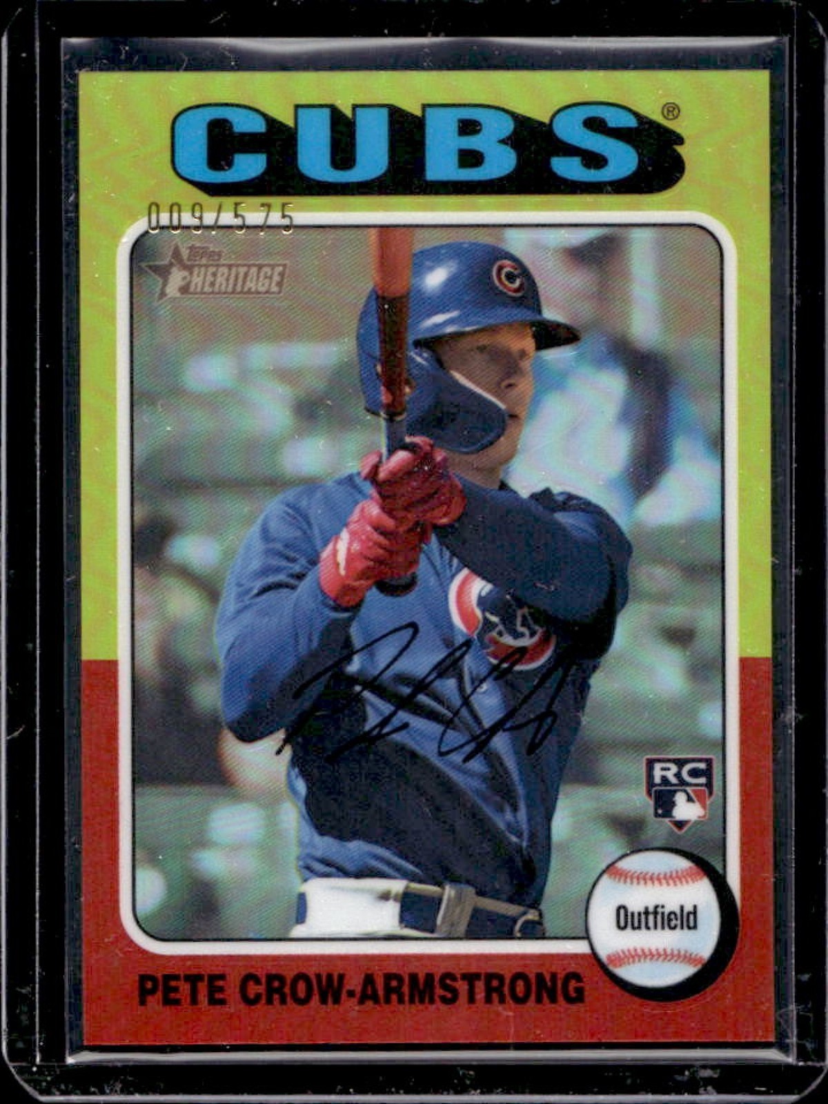 2024 Topps Heritage Pete Crow-Armstrong Chrome Refractor Rookie RC #9/575 Cubs