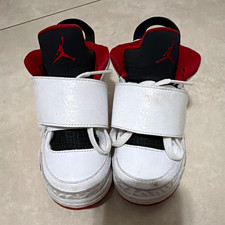 Jordan Baby & Toddler Mid Top Sneakers US 9 White/Red/Black Hook & Loop