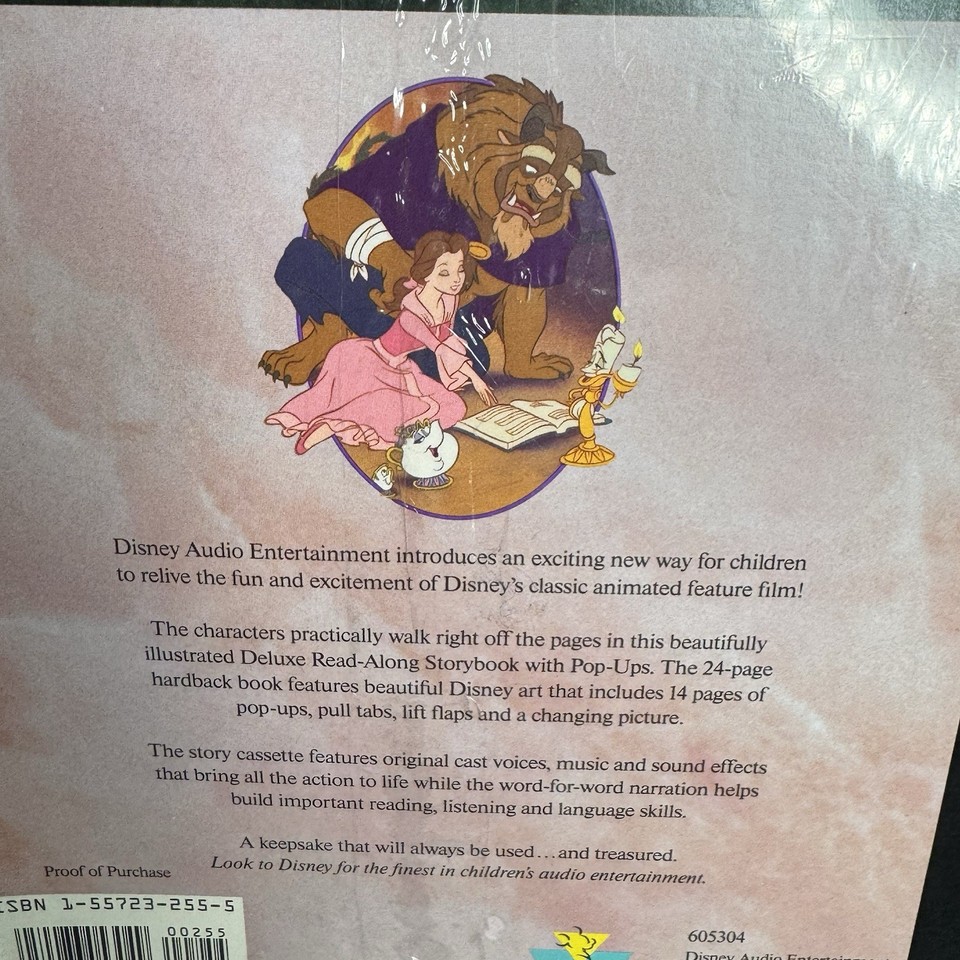 Disney Beauty And The Beast Deluxe Read-Along With Pop-Ups Book & Tape ...