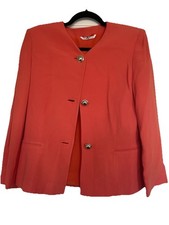 Vintage Max Mara 3 Buttons jacket Orange/red Made In Italy couture luxury READ