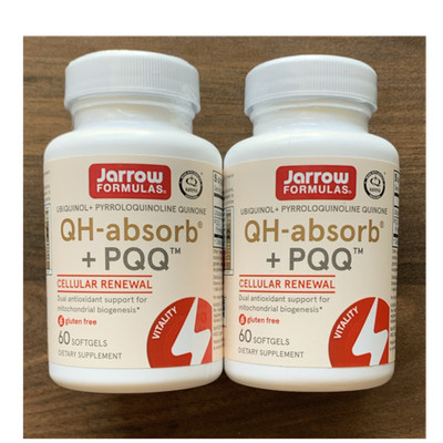 Jarrow Formulas QH-absorb Uniquinol Cellular Renewal 60 Softgels (2) Exp 2027