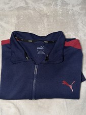 PUMA Track Jacket Men's XL Navy Blue Red Full-Zip 584802-03