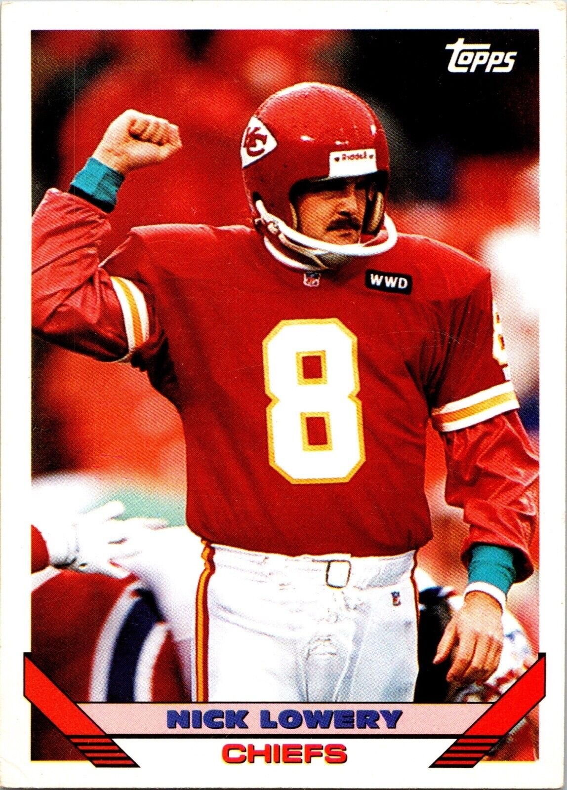 1993 Nick Lowery 8 Chiefs 16 Topps Football Sports Trading Card