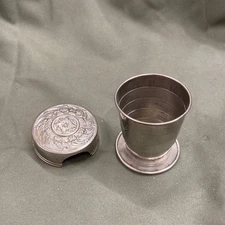 Vintage 1897 Collapsible Metal Drinking Cup for Cyclists