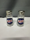 Vintage Pepsi Cola Salt & Pepper Shakers Glass Set Ice Cold Logo Taiwan