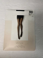 Shimera Pantyhose Everyday Sheer Mid Thigh Shaper Top Jet Black Size D