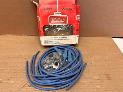 Vintage Mallory HOT WIRE Spark Plug Wires! 8mm Metallic Core Old School Hot Rod!