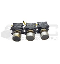 LOT OF 3 ALLEN BRADLEY 800E-3X10 /A CONTACT BLOCK W/ BLACK PUSH BUTTON