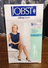 Jobst Ultra Sheer Support Compression Knee High 8-15mmHG Silky Beige M 119329