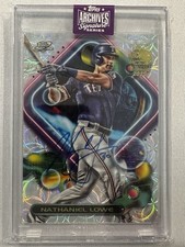 2023 TOPPS Archives COSMIC CHROME REFRACTOR On Card Auto 97 Nathaniel Lowe 3/5