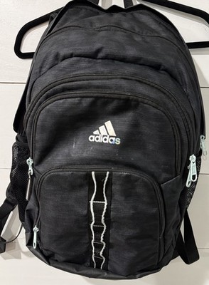 Adidas Load Spring Backpack Book Bag Black Light Blue School Sports Work
