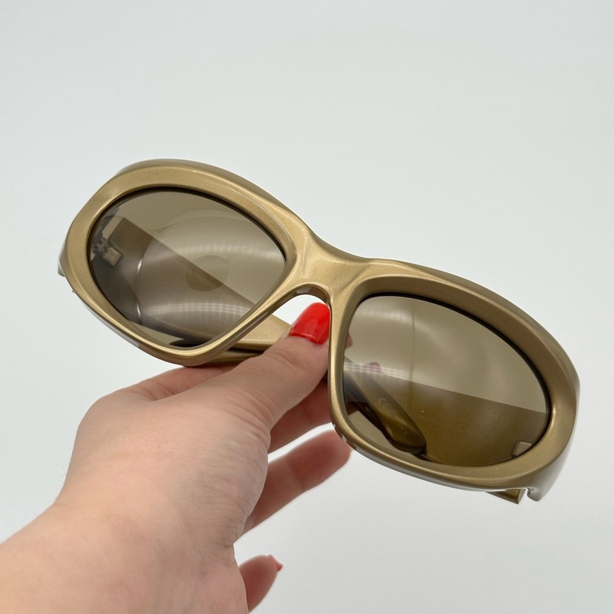 NEW Balenciaga Sunglasses BB0228S 004 Gold Brown | eBay