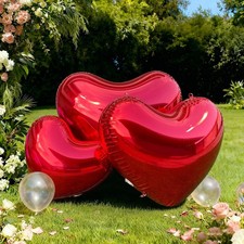 23.6in Inflatable Mirror Ball,Big Shiny Mirror Heart Ball,PVC Inflatable Deco...