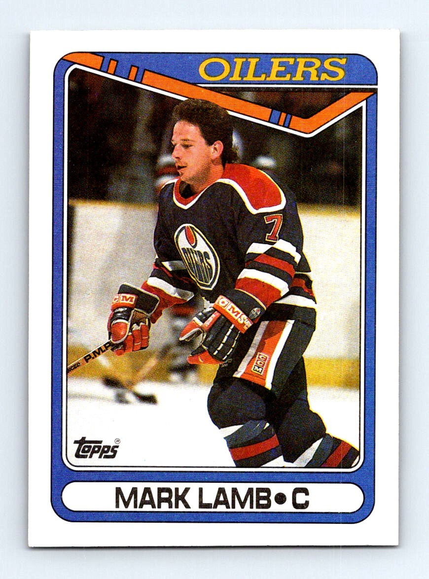 #25 1990-91 Topps Mark Lamb RC Edmonton Oilers