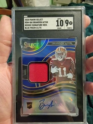 2020 Panini Select Brandon Aiyuk Auto RC /75! SGC 9/Auto 10!