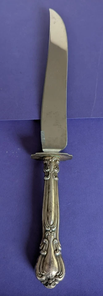 Antiguo cuchillo para tallar con mango de plata esterlina Gorham Chantilly de 13,5" de largo Foto 2 de 4