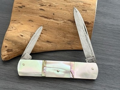 RARE D PERES SOLINGEN GERMANY 1880 s - PEARL & ABALONE 2-BLADE POCKET KNIFE