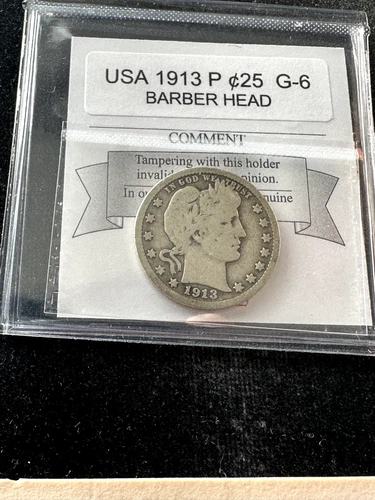1913 P  USA, Barber Head quarter Dollar.