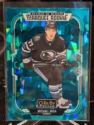 Michael Misa Turquoise Fragments 074/249 RC | 2025 OPC Platinum Sharks Rookie