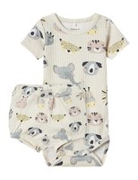 Unisex Body Set Name IT Nbnosummer, Peyote Melange, GrößE 68, Kurzarm