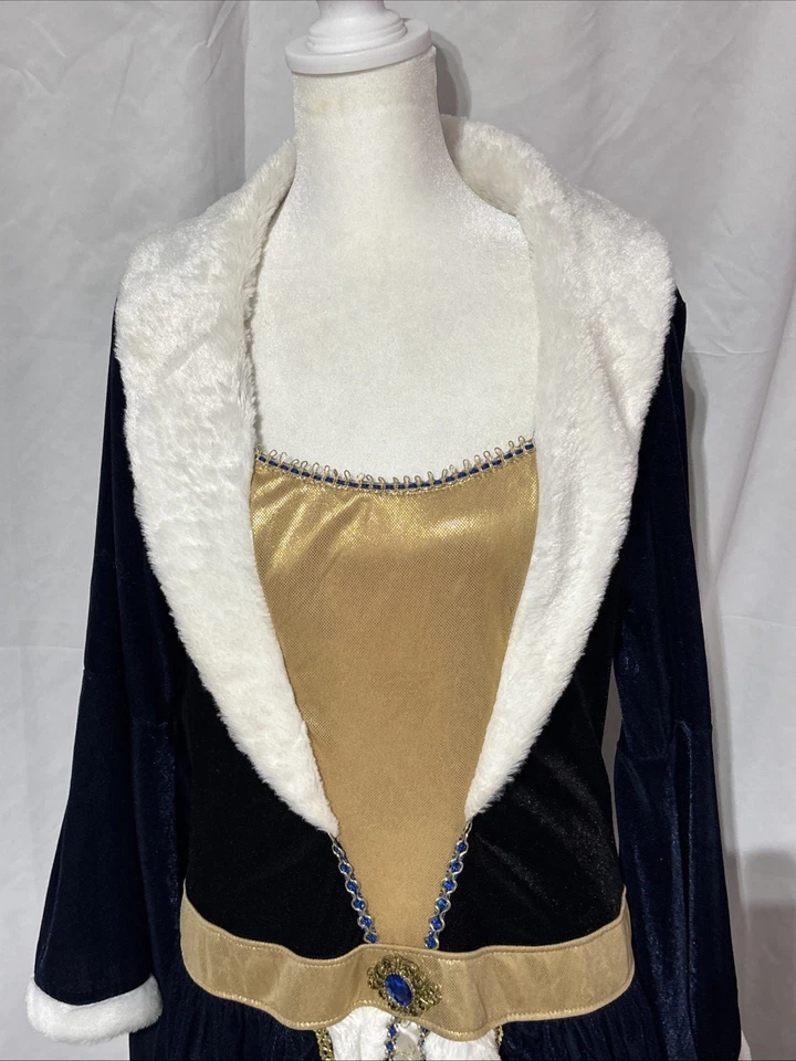 Elegant Empress Medieval Halloween Costume Dress Women’s XL Blue Hoop Dress - Image 2 of 4