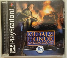"Medal of Honor Underground" Playstation 1 Game. Black label. CIB. One Owner.