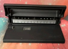 ROLODEX PUNCHODEX P-500 ADJUSTABLE 3 HOLE PUNCH HEAVY DUTY METAL VTG BLACK