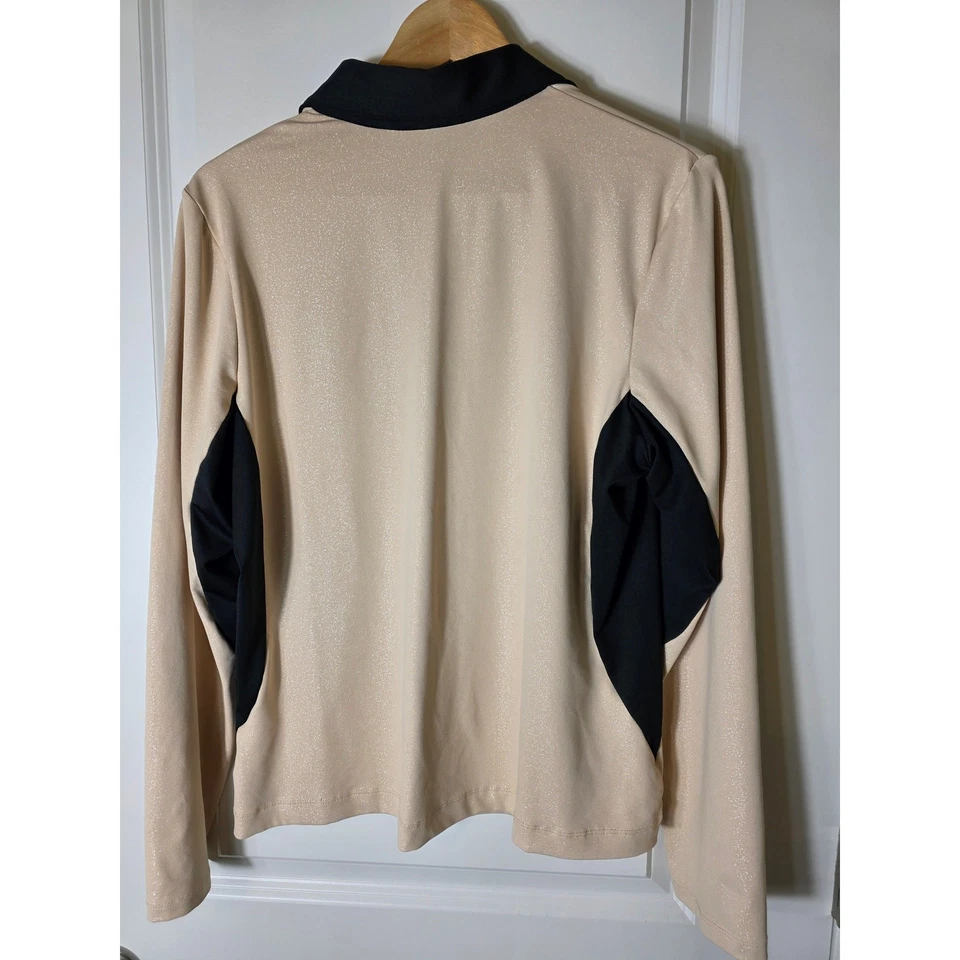 Top TAIL Dorado Negro Cuello en V Cómodo Activo Informal Golf Manga Larga Talla L Foto 2 de 4