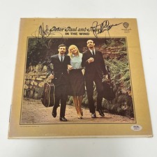 Paul Stookey & Peter Yarrow Signed Vinyl PSA Autographed In The Wind