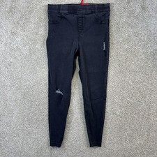 SPANX Black Distressed Denim Leggings Jegging...