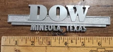 Dow--Mineola,Texas --Plastic Dealer Emblem Car  vtg SM5610