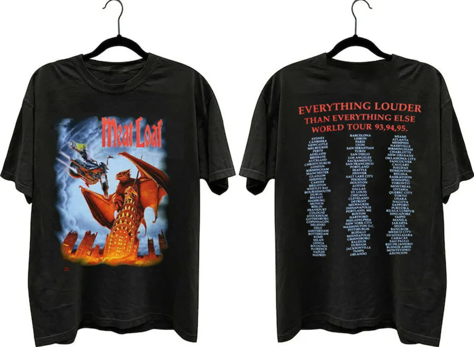 1993 Meat Loaf Everything Louder Than Everything Else World Tour Shirt