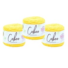  3 Pack Lion Brand Yarn 835-157F Coboo Yarn, Yellow