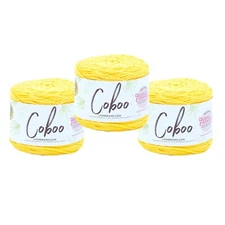 (3 Pack) Lion Brand Yarn 835-157F Coboo Yarn, Yellow