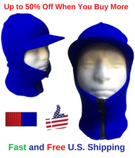 Open Face Overhead Ski Mask Visor Cap Zip Up Balaclava Hood Winter Mask