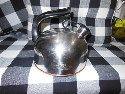 Vintage Paul Revere Ware 1801 Copper Bottom Whistling Tea Kettle Korea I 97-C