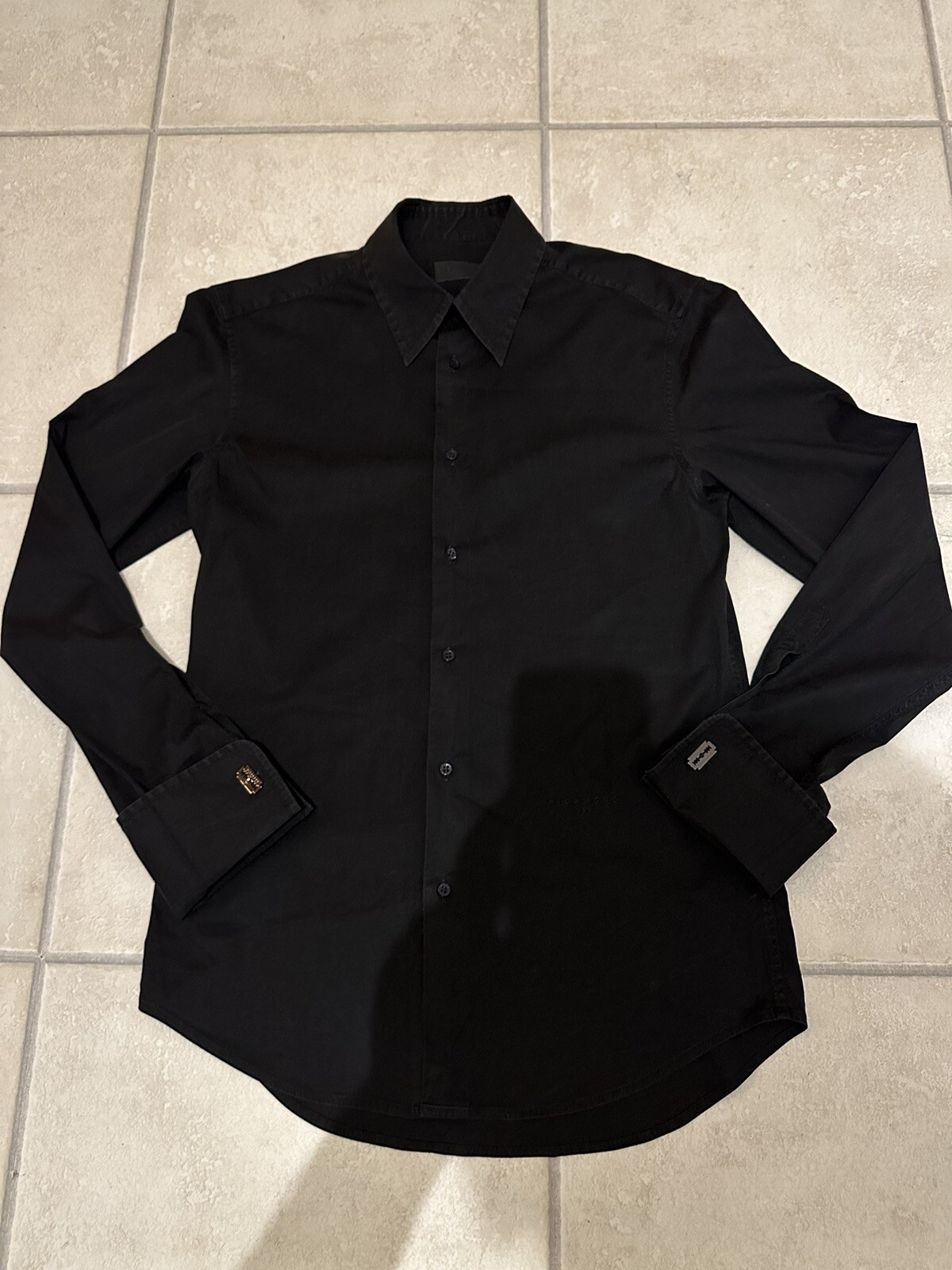 John Richmond X Shirt Complete With Razor Blade Cufflinks Size Uk M RRP £199 Vgc