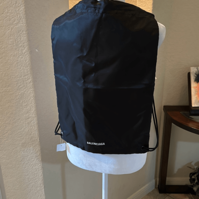 Balenciaga Draw String Bag Black Backpack Dust Cover Backpack Gym