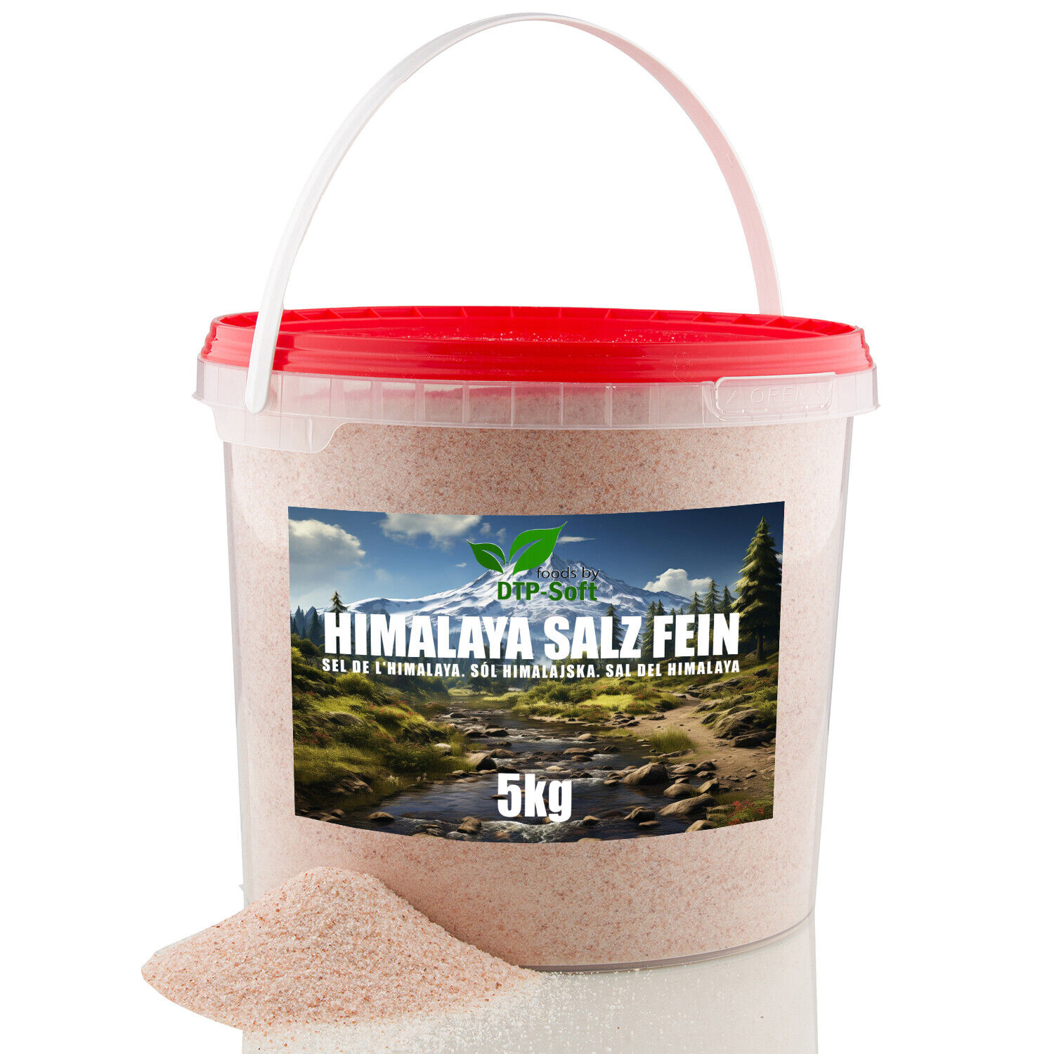5kg Himalaya Pink Salt Fine Körnung fein 0,7-1,0mm Salz aus Pakistan Eimer 5 kg