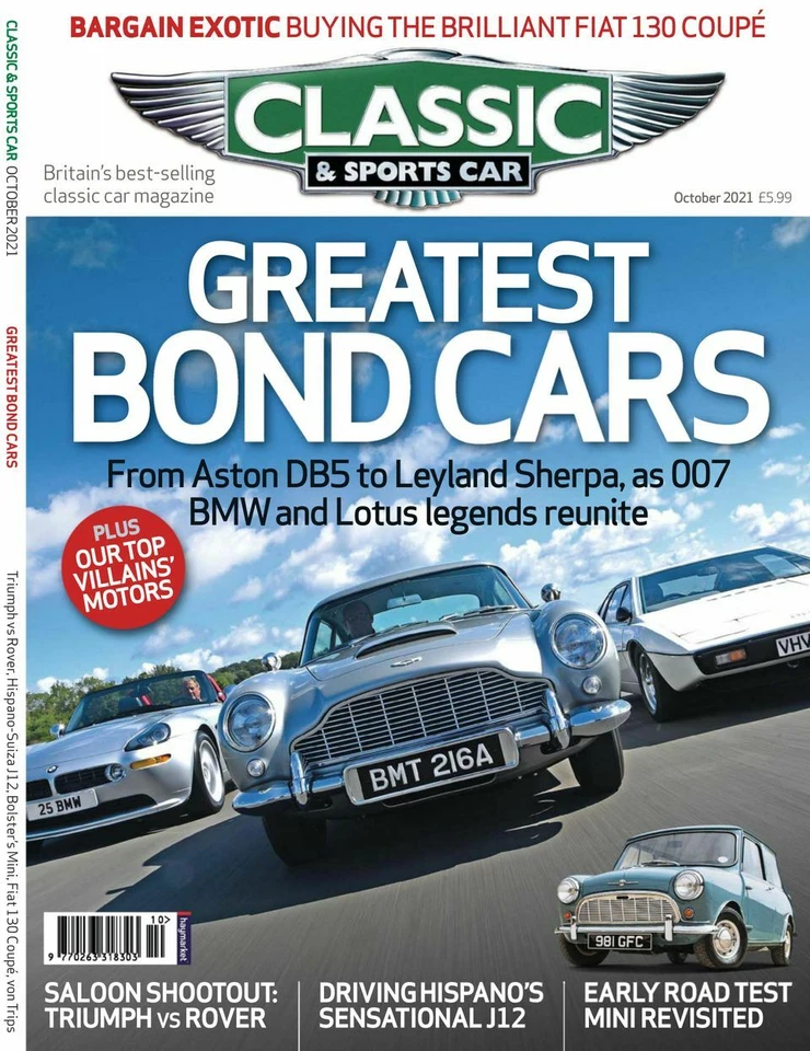 CLASSIC & SPORTS CAR MAGAZINE | OCT 2021 UK | GREATEST BOND CARS