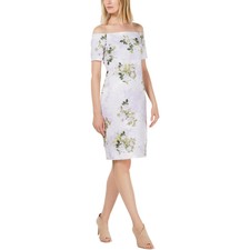 calvin klein single flower sheath dress
