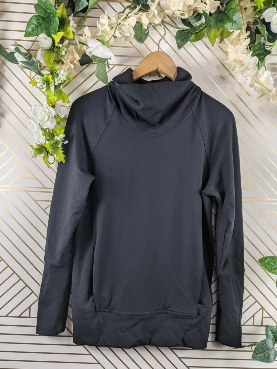 Lululemon Black Cowl Neck Pullover Sweater Pockets Size 6