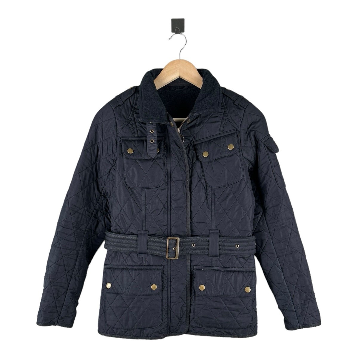 BARBOUR INTERNATIONAL Polar Quilted Jacket Belted Black Women's