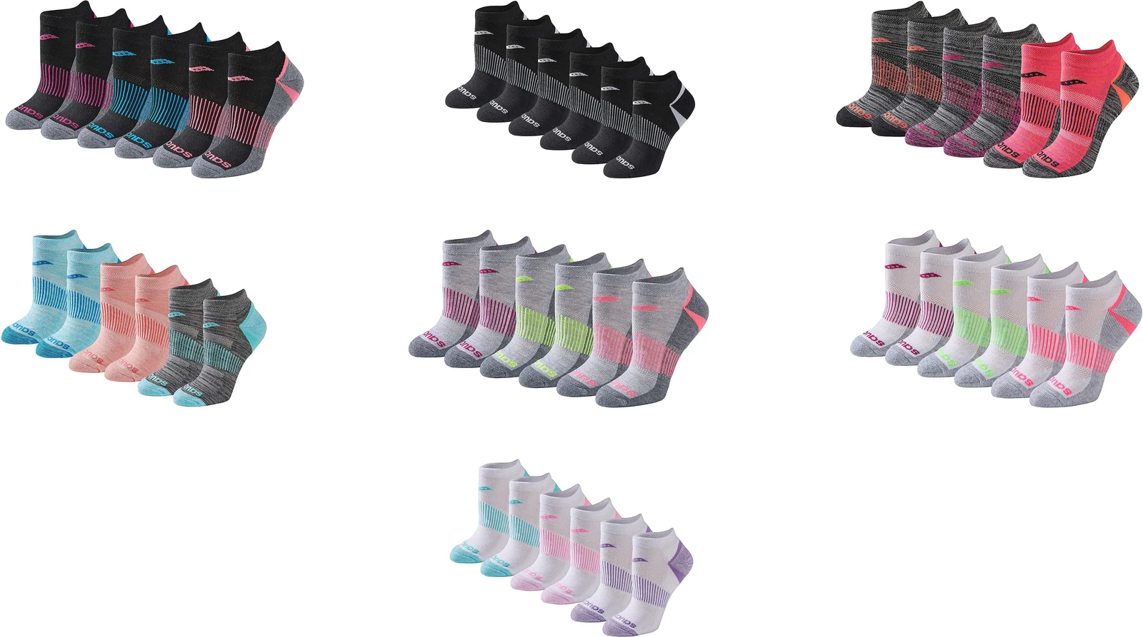 Saucony Women's Selective Cushion Performance No-Show Athletic Socks