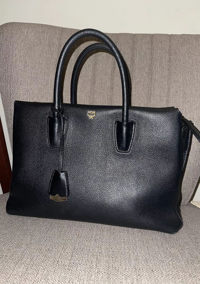 MCM Milla Tote Black Leather Bag | eBay