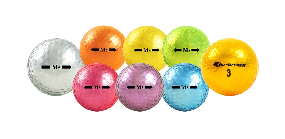 6 Pack Chromax High Visibility Colored Golf Balls – M5 Metallic – CHOOSE COLOR! - Image 2 of 2