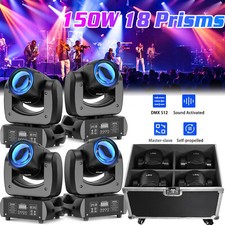 4X 150W 18Prism Moving Head Light RGBW Stage Beam Gobo DMX DJ Club Effect Lights