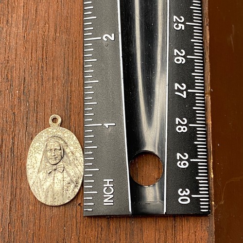 Vintage 925 Sterling Blessed Frances Xavier Cabrini Pray For Us Pendant Charm - Picture 3 of 3