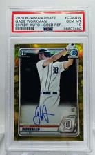 PSA 10 GAGE WORKMAN 2020 Bowman Draft Chrome 1st True Gold Auto #/50 Tigers RC